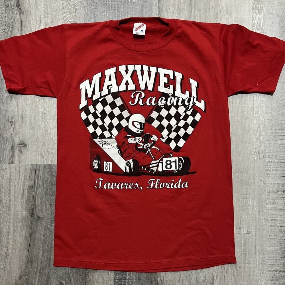 VTG Maxwell Racing Tavares Florida Cart Racing 90s Automotive T Shirt Size M
